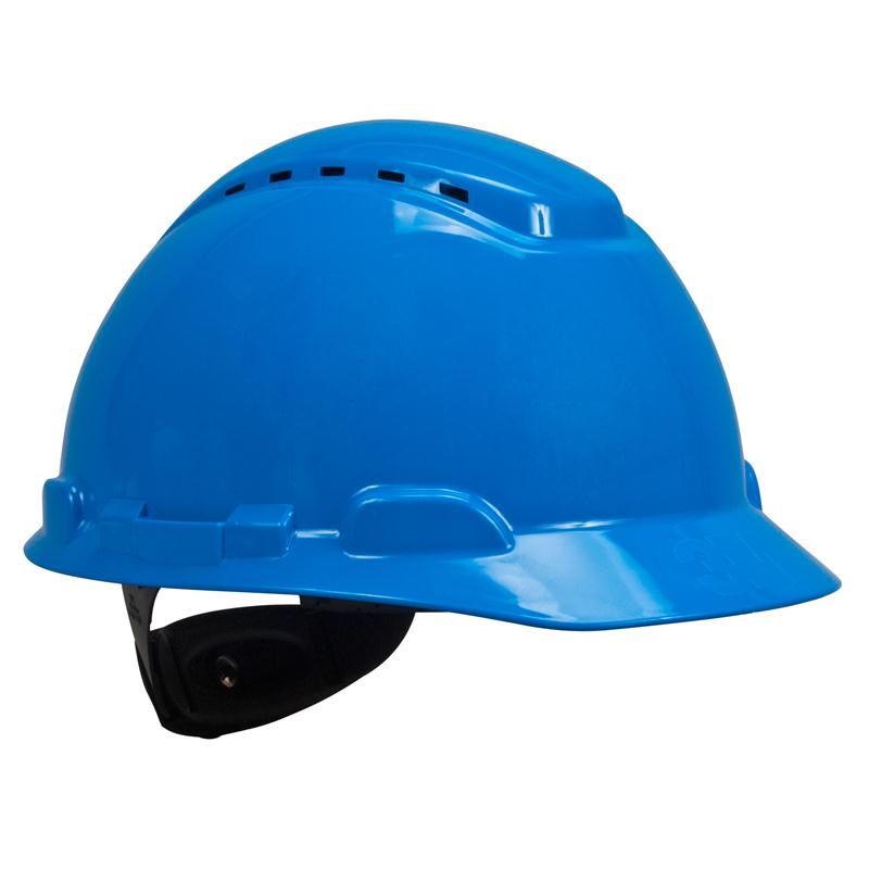 หมวกนิรภัย3Mมีรูระบายสีน้ำเงิน