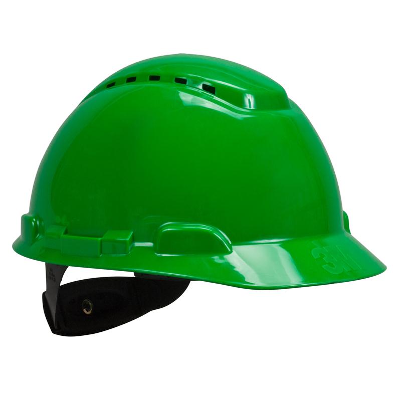 หมวกนิรภัย3Mมีรูระบายสีเขียว